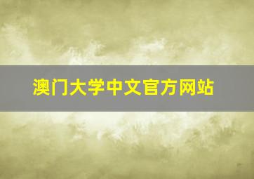 澳门大学中文官方网站