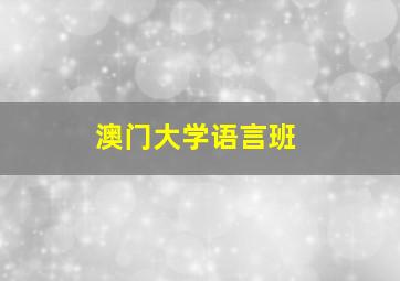 澳门大学语言班