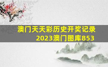 澳门天天彩历史开奖记录2023澳门图库853