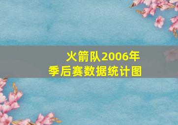 火箭队2006年季后赛数据统计图