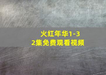 火红年华1-32集免费观看视频