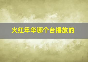 火红年华哪个台播放的