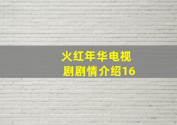 火红年华电视剧剧情介绍16