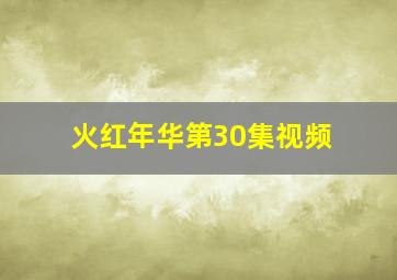 火红年华第30集视频