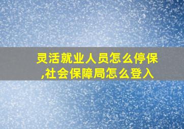 灵活就业人员怎么停保,社会保障局怎么登入