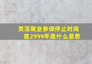 灵活就业参保停止时间是2999年是什么意思