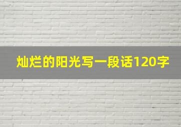 灿烂的阳光写一段话120字