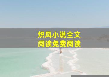 炽风小说全文阅读免费阅读