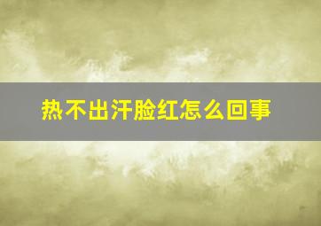 热不出汗脸红怎么回事