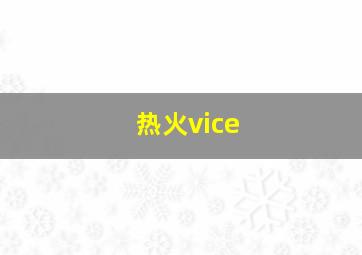 热火vice