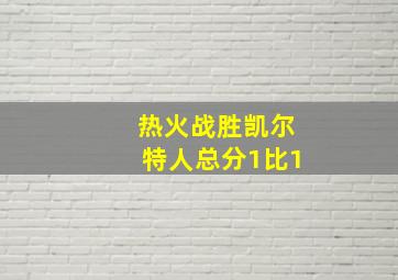 热火战胜凯尔特人总分1比1