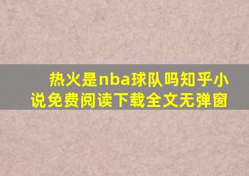 热火是nba球队吗知乎小说免费阅读下载全文无弹窗