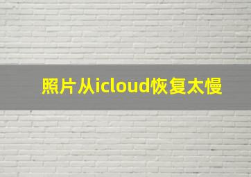 照片从icloud恢复太慢