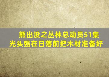 熊出没之丛林总动员51集光头强在日落前把木材准备好