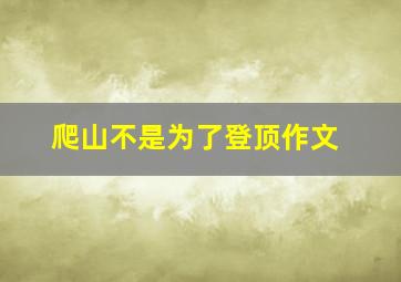 爬山不是为了登顶作文