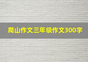 爬山作文三年级作文300字