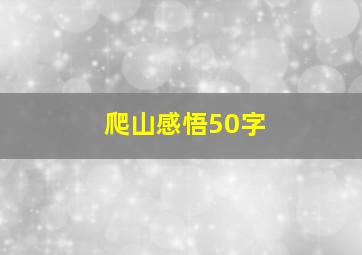 爬山感悟50字