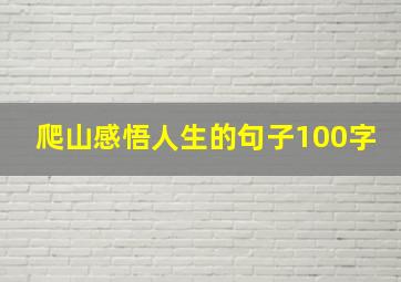 爬山感悟人生的句子100字