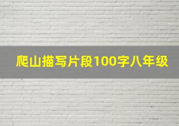 爬山描写片段100字八年级