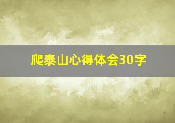 爬泰山心得体会30字