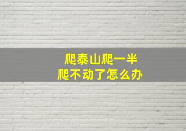 爬泰山爬一半爬不动了怎么办