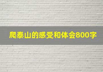 爬泰山的感受和体会800字