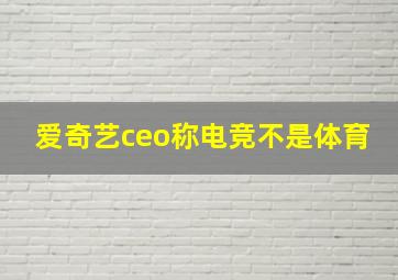 爱奇艺ceo称电竞不是体育