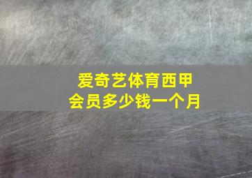 爱奇艺体育西甲会员多少钱一个月