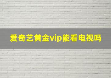 爱奇艺黄金vip能看电视吗