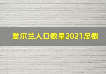 爱尔兰人口数量2021总数