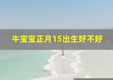 牛宝宝正月15出生好不好