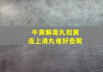 牛黄解毒丸和黄连上清丸谁好些呢