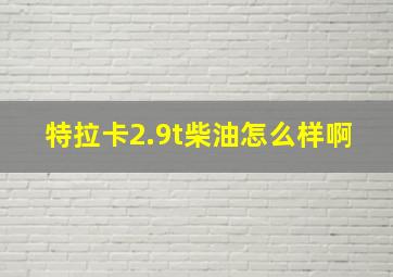 特拉卡2.9t柴油怎么样啊