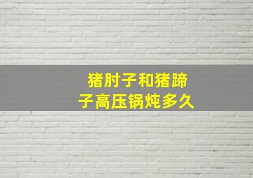 猪肘子和猪蹄子高压锅炖多久