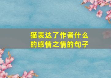 猫表达了作者什么的感情之情的句子