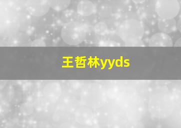 王哲林yyds