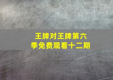 王牌对王牌第六季免费观看十二期