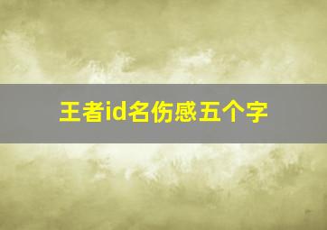 王者id名伤感五个字