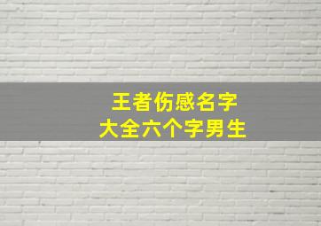 王者伤感名字大全六个字男生