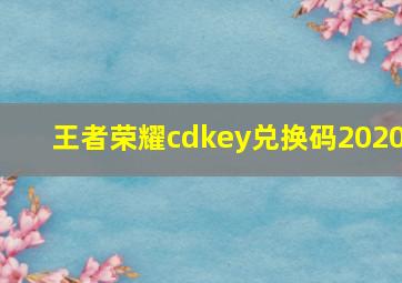 王者荣耀cdkey兑换码2020