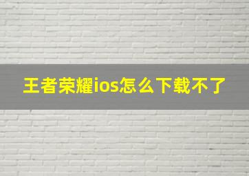 王者荣耀ios怎么下载不了