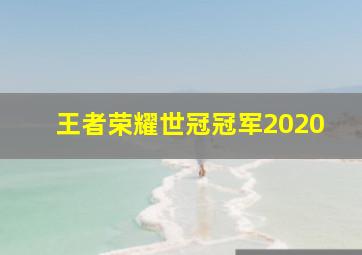 王者荣耀世冠冠军2020