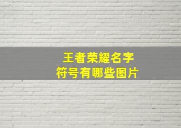 王者荣耀名字符号有哪些图片