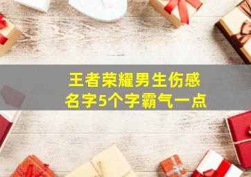 王者荣耀男生伤感名字5个字霸气一点