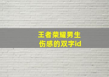 王者荣耀男生伤感的双字id