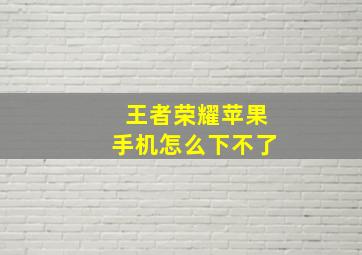 王者荣耀苹果手机怎么下不了