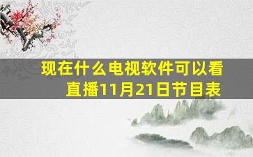 现在什么电视软件可以看直播11月21日节目表