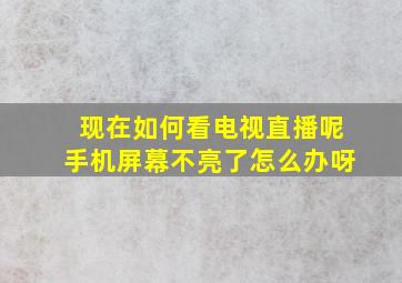 现在如何看电视直播呢手机屏幕不亮了怎么办呀