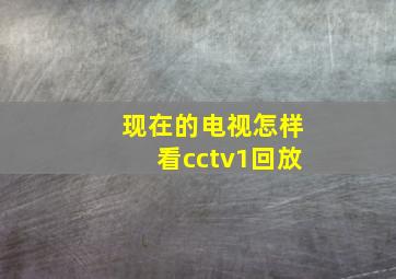 现在的电视怎样看cctv1回放