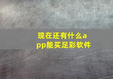 现在还有什么app能买足彩软件